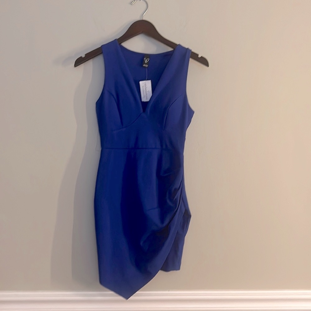 NWT Windsor Royal Blue Asymmetrical Dress Small